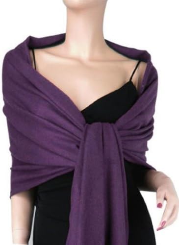NEW Solid Silk Pashmina Shawl Wrap Stole Cashmere Scarf-Purple