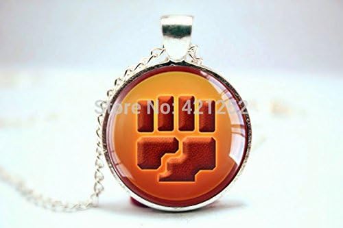 Pretty Lee 2015 Fashion Pkmn Pendant Fighting Type Symbol Glass Necklace Christmas gift