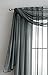 LinenZone Charcoal Window Scarf Valance in 216 Inch Size. Use Window Scarves as Canopy Bed or Backdrop Curtains, Curtain Scarf, or Sheer Fabric for Draping. (Amazing 55 x 216, Charcoal)