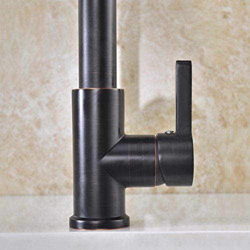 Pre-rinse Spring Kitchen Faucet Delle Rosa Durable and Sturdy Single Handle Pull Out Kitchen Sink Faucet, Oil Rubbed Bronze