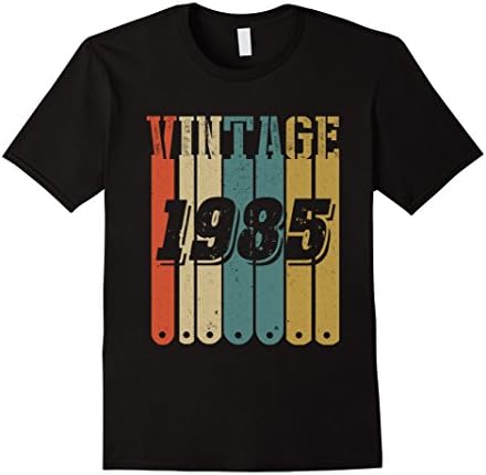 Mens Vintage 1985 T-Shirt 32th Birthday Tee 2XL Black