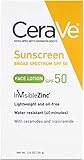 CeraVe Sunscreen Face Lotion SPF 50 2 oz with Zinc Oxide, Niacinamide and Ceramides for Broad Spectrum Sun Protection