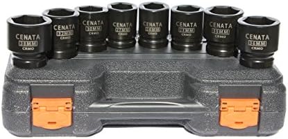 CENATA YM8048 RIGID 8-Piece 3/4 Inch Drive 6-Point METRIC CHROME-MOLY Heavy Duty Impact Socket Set Features High Visibility Laser-Etched Markings and Black Phosphate Finish.Meet or exceeds ANSI Standards. Package in a durable blow-molded storage case
