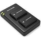 NP-FW50 RAVPower Camera Batteries Charger Set for Sony A6000 Battery A6400 A6300 A6500 A7 A7II A7RII A7SII A7S A7S2 A7R A7R2 A55 A5100 RX10 Accessories (2-Pack, Micro USB Port, 1100mAh)