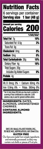 LARABAR CHERRY PIE FRUIT AND NUT BARS, GLUTEN FREE AND VEGAN, 10.2 OZ, 6 CT