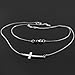 925 Sterling Silver Sideways Cross Curved Cute Necklace