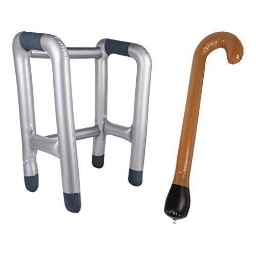Robelli Granny Blow-Up Inflatable Zimmer Frame & Walking Stick Fancy Dress Prop, Hen Stag Birthday Party