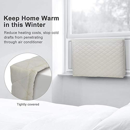 Indoor Quilted Window Air Conditioner Cover, Keeps Cold Air Out and Maintains Heat in Winter Eliminate Dust Buildup, 21W x 2.5D x 14H