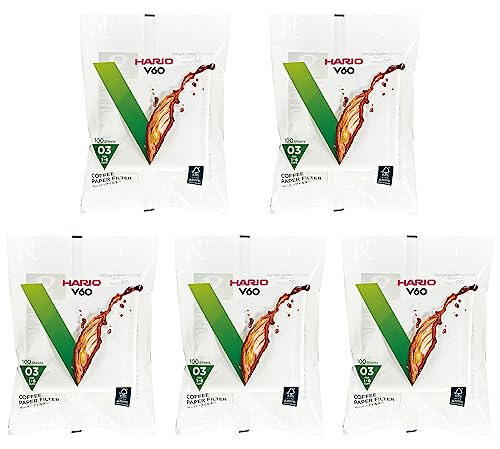 HARIO(ハリオ) V60用 ペーパーフィルター 03W 1~6杯用 500枚入り ホワイト VCF-03-100W