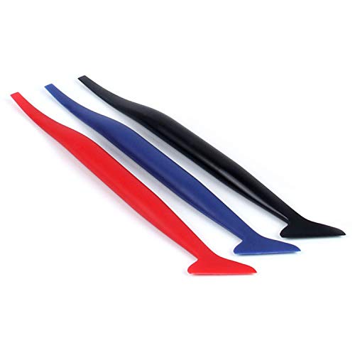 CARTINTS Flexible Micro Squeegee Vehicle Vinyl Application Tools Car Window Tint Film Tools Kit Curves Slot Tint Tool Set 3 in 1 with Different Hardness for Installing Vehicle Wraps and Auto Stickers