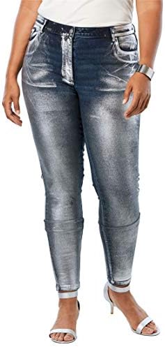 Women's Plus Size Metallic Skinny Jeans