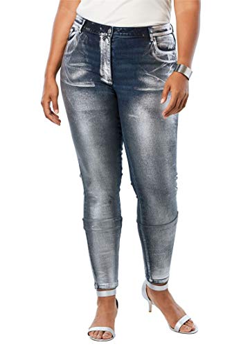 Women's Plus Size Metallic Skinny Jeans