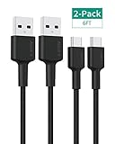 AUKEY USB Type C Cable 6ft (2-Pack) USB C Cable Braided Nylon Fast Charging Cord USB C to USB A for Samsung Galaxy Note 9 8 S10 S10+ S10e S9 S8+ Fold, LG V30 V20 G6, Nexus 6P, Nintendo Switch, Pixel