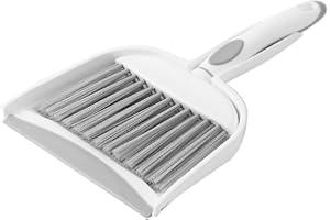 ZEDACY Hand Held Broom and Dustpan Set Mini Brush and Dustpan Set for Home Desktop Sofa Pet Household Care Camping (White+Grey M3)