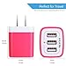 Ailkin 3 USB Wall Charger(Rose), Multiport Charger Plug Adapter, Fast Power Block, Travel Home Charger Station Block Cube Replacement for iPad/iPhone/Samsung/LG/Huawei/HTC/Sony and More Cell Phone