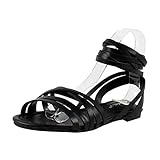 Breckelles EA54 Women Leatherette Open Toe Strappy Slingback Wrap Sandal