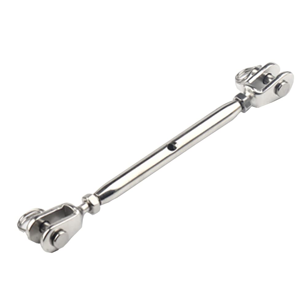Stainless Steel Turnbuckle, BE-TOOL M5 Stainless Steel Closed Body Jaw Turnbuckle Rigging Screw Jaw for Adjusting Tension On Ropes, Cables and Lines