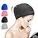 Msicyness Swim Cap for Long/Curly Hair Silicone Swimming Hat for Adult Swimming Pool Laps Latex Rubber Reduce Water Intake Men Women UV Guys Girl Bathing Cap