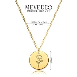 MEVECCO Birth Month Flower Necklace - 18k Gold
