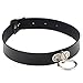 FM FM42 Black O Ring PU Simulated Leather Vintage Necklace Neckband Buckle Choker, 29-37cm(11.4