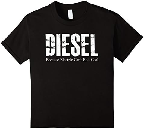 unisex-child Diesel Because Electric Can't Roll Coal Truck T-Shirt 12 Black