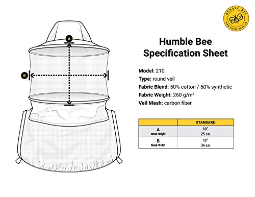 Humble Bee 210-ST Polycotton Beekeeping Veil with Round Hat