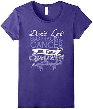 Womens Don't let Esophageal Cancer Dull your Sparkle Cancer T Shirt Large Purple