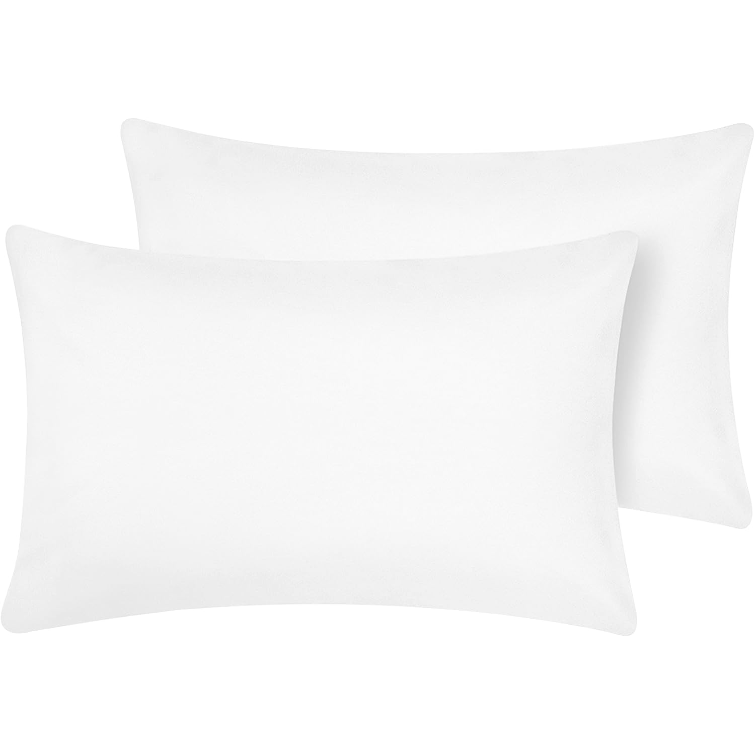 Oxford Homeware White Pillow Cases 2 Pack Brushed Microfiber – Standard Pillowcases Fade Resistant Pillow Cover Envelope Closure Pillow Covers (50 x 75 cm)