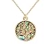 MANZHEN Gold Rose Gold Silver Transparent Natural Abalone Shell Tree Charm Pendant Necklace 18''