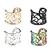 LIZD 4pcs Hollow Stripe Art Earring Cuff Clip-on Ear No Piercing Jewelry for Graceful Women Girl