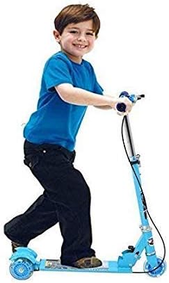 UNMCORE Road Runner 3 Wheel Foldable Height Adjustable Tricycle Kick Scooter Scooty with Brake Bell & LED for Kids (Color & Design May Vary (2.5-10 Years) )