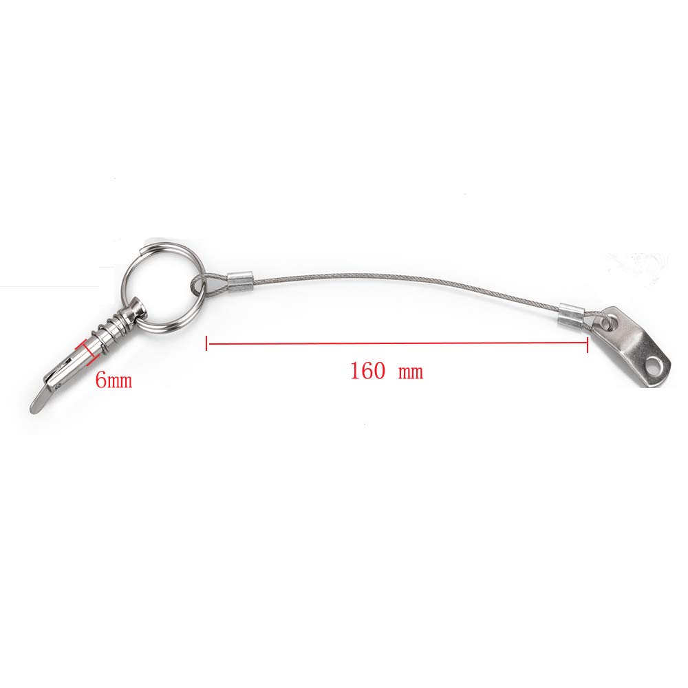 GANGUOLA Bimini Top Pins Quick Release Pin 1/4" With Lanyard For Boat