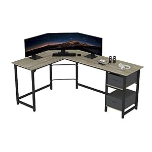 SZXKT Computer Desk ，Corner Desk，Home Office Desk with Drawers L Shaped Computer Table Sturdy Gaming Writing Studio…