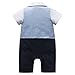 Baby Boy Short Sleeve Gentleman Romper Toddler Outfit Clothing Set 1pcs Jumpsuit With Bowknot
