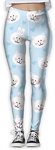 Womens Bunny &amp; Cat Are Friend Classic Full-Length Leggings Workout Yoga Capris Sweatpants Best For Jogging Hiking Gym
