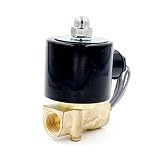 Baomain 3/8 inch Brass Electric Solenoid Valve Water Air Fuels N/C Valve DC 12V