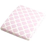 Kushies Baby Fitted Bassinet Sheet, Pink Lattice