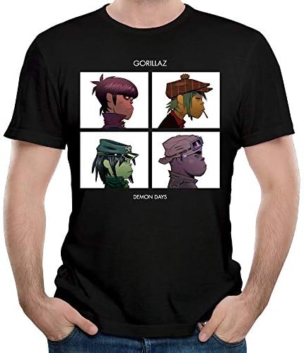 Gorillaz-Demon Day Men's Popular Short Sleeve Shirt Cotton T-Shirt Black