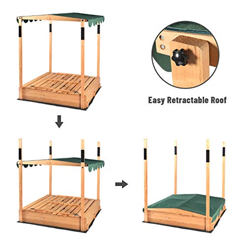 Square Sandpit Funphix Outdoor Wooden Playhouse, Backyard Playset
