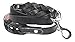 Soft Touch Collars - Leather Braided Dog Leash with Padded Handle, Black and Light Pink - 6 feet x 3/4 Inch, Great for Large Female Dogs