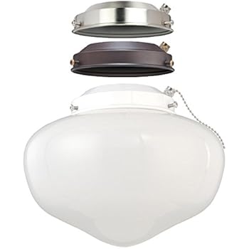 Westinghouse Lighting 7785200 LED Schoolhouse Indoor/Outdoor Energy Star Ceiling Fan Light Kit, Three Fitters with White Opal Glass
