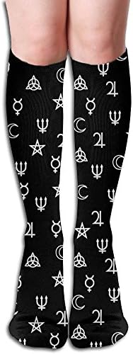 Witchcraft Symbols Women Comfortable Polyester Cotton Boot Socks Winter Long Leg Warmers Stockings Casual Long Socks