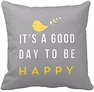 Hansunny Yellow Bird Letter Throw Pillow Case 45cmX45cm