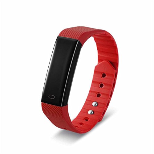 Boofab Sport Fitness Tracker, F3 Smart Bracelet with Heart Rate Blood Pressure Monitor,Smart Watch Pedometer Activity Tracker Bluetooth for Android & IOS (Red)