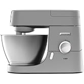 Kenwood Chef Silver KVC3100S Multifunction Patissier Robot - Professional Motor 1000W, Metal Body, Bowl 4.6L, Whisk, K Beater, Petrin, Speed Variator