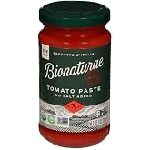 Bionaturae Organic Tomato Paste - No Salt Tomato Paste, Tomato Paste in a Jar, Keto Friendly, Non-GMO, USDA Certified Organic, No Added Sugar, No Added Salt, Made in Italy - 7 Oz