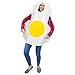 Eggcellent Fried Egg Halloween Costume, Unisex Men & Women Breakfast Food Suit
