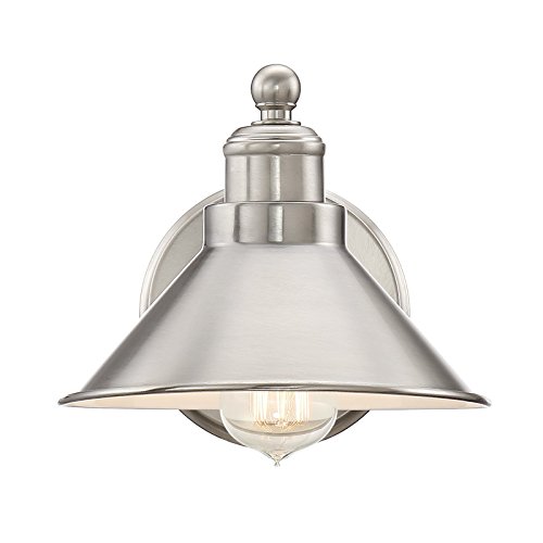 Revel Welton 8.5" Modern Industrial Wall Sconce, Brushed Nickel Finish