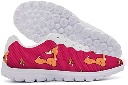 OPERVBAL Fox Forest Mushroom Leaves Magenta Background Men's Nmd Sneaker Print White