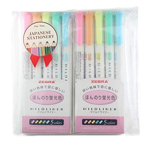 Zebra MILDLINER WKT7-5C (5-Color Set) 2pack with MIYABI stationery store original gift package[5Cx2] - Thumbnail 3